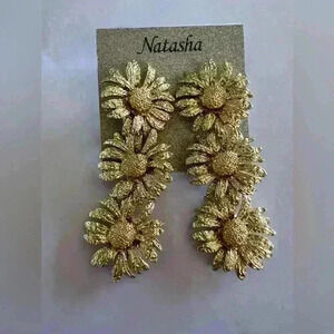 Natasha gold sunflower earrings